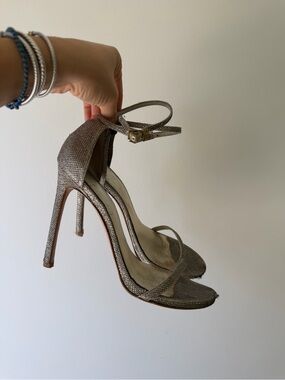 Gold Stuart Weitzman Nudist Tall heels